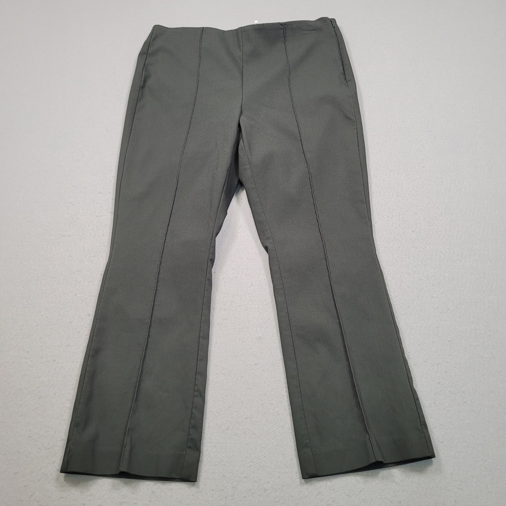 Loft High Waist Curvy Pants Womens 10 Green Side Zip Seam Detail Trousers